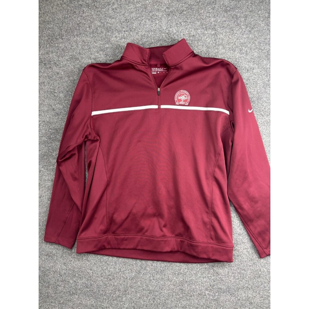 Nike Golf Therma-FIT Tour Sweatshirt Mens XL Red‎ 1/4 Zip Pullover Missoula CC